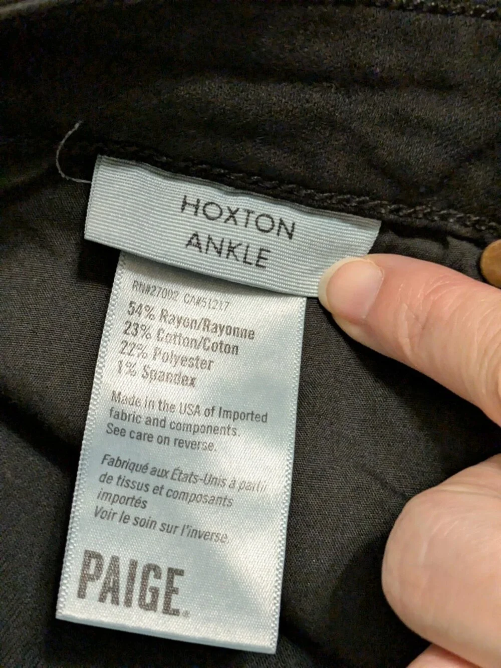 PAIGE Hoxton Ankle Jeans Womens 28 Black Transcend High Rise Slim Skinny NWT